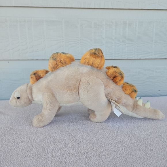 Dinosaur Stegosaurus Plush Demdaco Nate & Jules Brown Orange Stuffed Toy 17" - Picture 4 of 11
